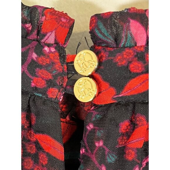 Draper James Dress 2X Red Floral Midi Clip Dot Feminine Dainty Preppy Western - Picture 15 of 16